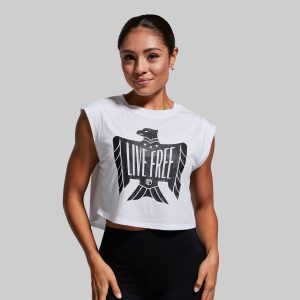 Live Free Festival Crop (White)
