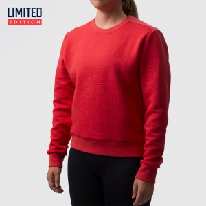 Women's Waffle Crewneck Pullover (Lava)