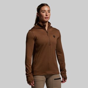 Women's Quiver Half Zip Hoodie 2.0 (Coyote Brown)
