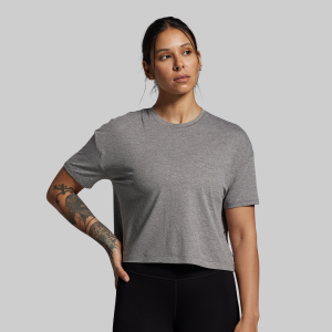 BP Premium Basic Crop Tee (Heather Grey)