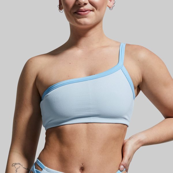 Deep End Bikini Top (Angel Blue Ribbed)