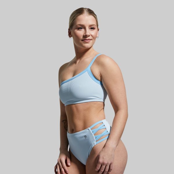 Deep End Bikini Top (Angel Blue Ribbed)
