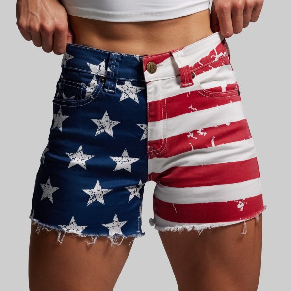 FLEX Stretchy Jean Short (American Flag)